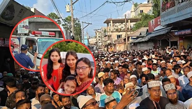 মা ও তিন মেয়ে জানাজা শেষে লাশ নেওয়া হল কুমিল্লায়
